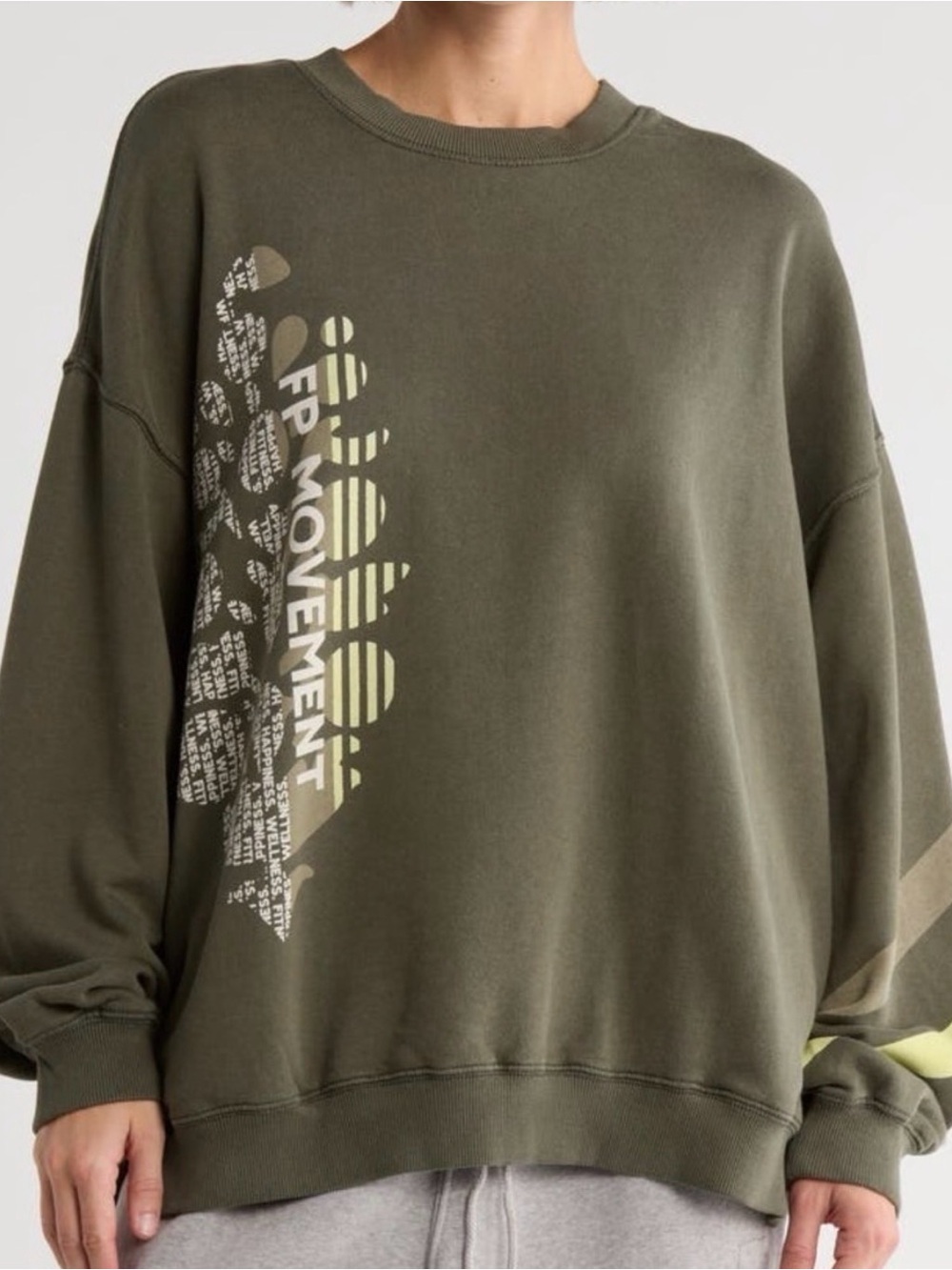 FP Movement All Star Logo Pullover Olive NWT